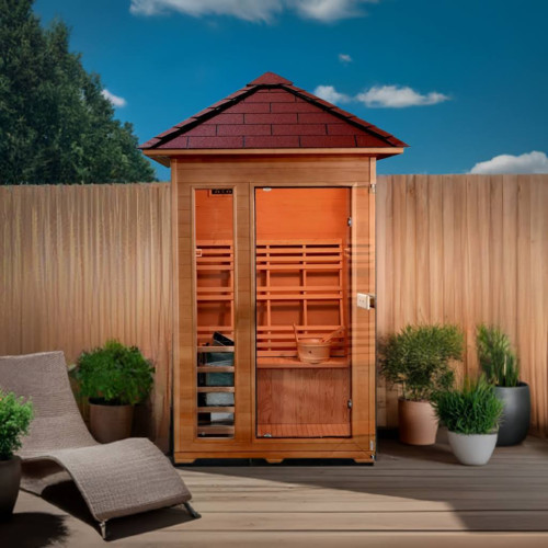 Bristow 2-Person Outdoor Wet/Dry Traditional Sauna with Harvia Heater